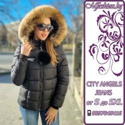 Дамско яке City Angels с пух, Черно, 7006