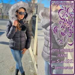 Дамско яке City Angels с естествен пух сребърна лисица, 7007